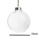 10 x Glass Bauble 10cm Diameter Round Clear with Silver Cap - table or tree centrepice personal memory theme craft gift