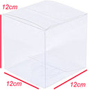 100 Pack of  12cm Square Cube Box - Large Bomboniere Exhibition Gift Product Showcase Clear Plastic Shop Display Storage Packaging Box