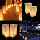 20 Pack White Heart Luminary Paper Candle Tea Light Lantern Bags Garden Wedding Anniversary Birthday Night Decorations Evening Party
