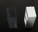 100 Pack of White Card Chocolate Sweet Soap Product Retail Gift Box - 2 Bay Compartments - Clear Slide On Lid - 8x4x3cm
