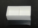 10 Pack of White Card Chocolate Sweet Soap Product Retail Gift Box - 2 Bay Compartments - Clear Slide On Lid - 8x4x3cm