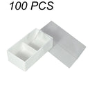100 Pack of White Card Chocolate Sweet Soap Product Retail Gift Box - 2 Bay Compartments - Clear Slide On Lid - 8x4x3cm