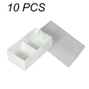 10 Pack of White Card Chocolate Sweet Soap Product Retail Gift Box - 2 Bay Compartments - Clear Slide On Lid - 8x4x3cm