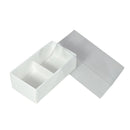 100 Pack of White Card Chocolate Sweet Soap Product Retail Gift Box - 2 Bay Compartments - Clear Slide On Lid - 8x4x3cm