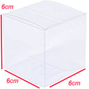 100 Pack of 6cm Clear PVC Plastic Folding Packaging Small rectangle/square Boxes for Wedding Jewelry Gift Party Favor Model Candy Chocolate Soap Box