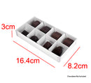 100 Pack of White Card Chocolate Sweet Soap Product Retail Gift Box - 8 bay 3cm Compartments - Clear Slide On Lid - 16x8x3cm