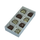 10 Pack of White Card Chocolate Sweet Soap Product Retail Gift Box - 8 bay 3cm Compartments - Clear Slide On Lid - 16x8x3cm