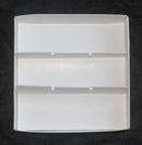 100 Pack of White Card Chocolate Sweet Soap Product Retail Gift Box - 9 bay 4x4x3cm Compartments  - Clear Slide On Lid - 12x12x3cm