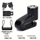 Escooter Disc Brake Lock and Cable - ideal for Bike or Scooter with disc brakes - BLACK