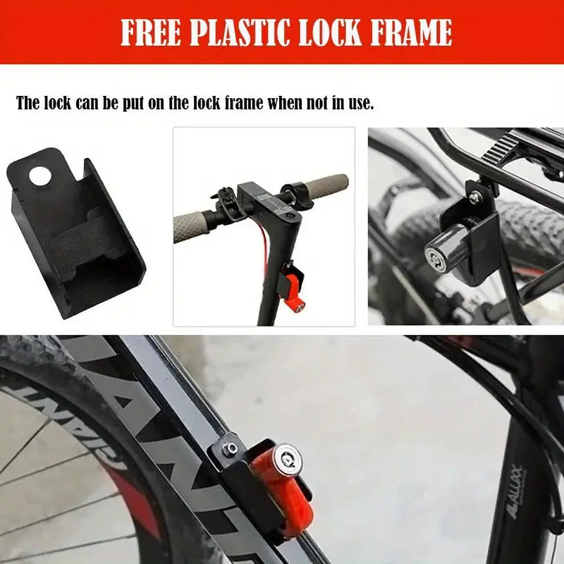 Escooter Disc Brake Lock and Cable - ideal for Bike or Scooter with disc brakes - BLACK