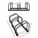 3 Bike Rack Stand for Bicycle Storage Floor Parking Holder Cycling Black Steel - Weisshorn