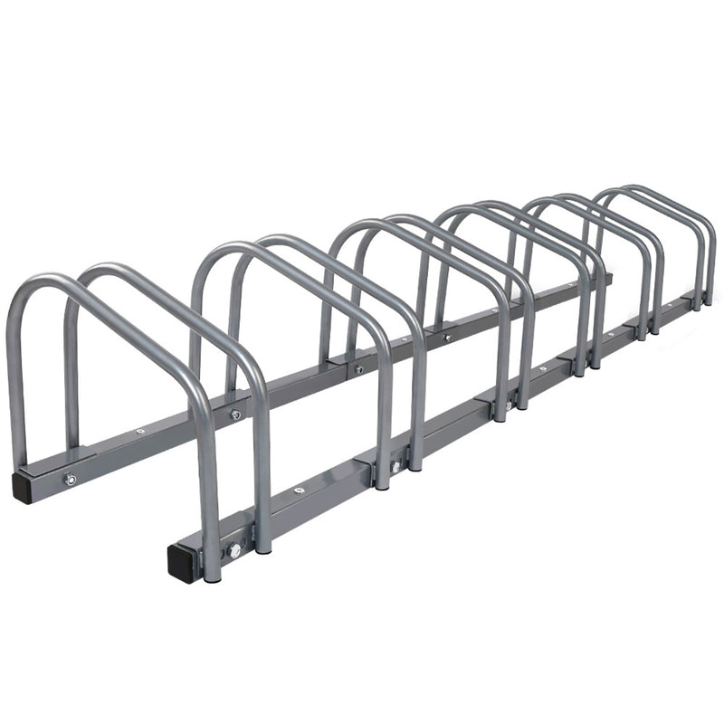 6 Bike Rack Stand for Bicycle Storage Floor Parking Holder Cycling Silver Steel - Weisshorn