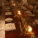 20 White Wax Clear Glass Holder Votive Candle - Wedding Event Centrepiece Table Decoration