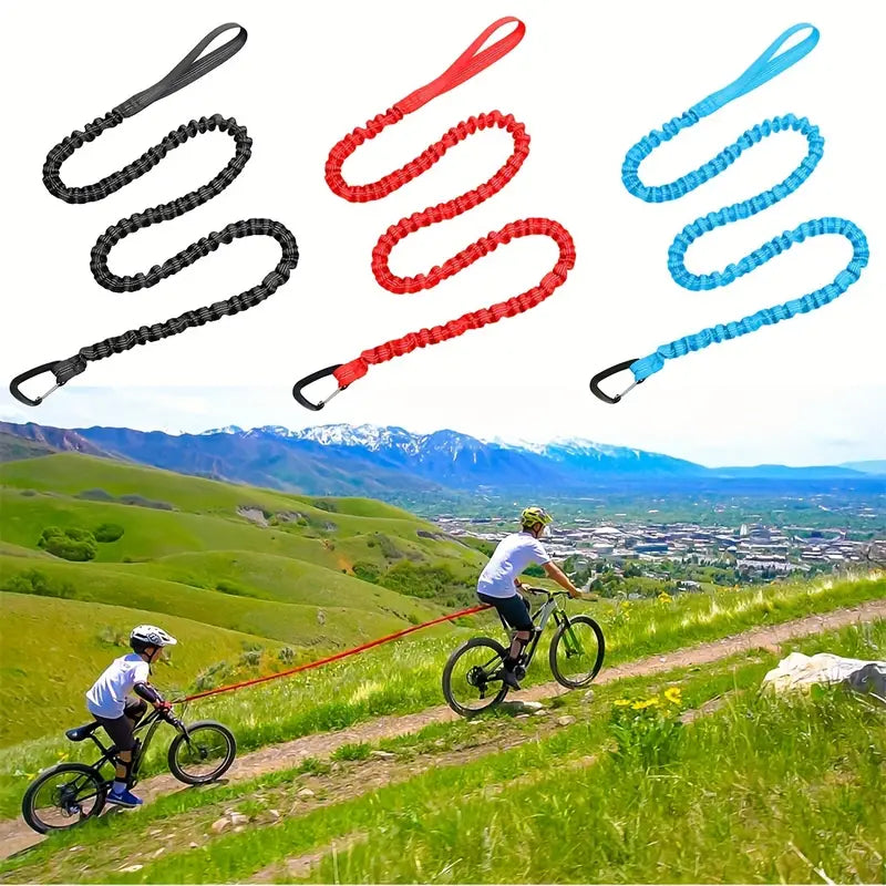 Bicycle Tow Rope Strap Elastic Leash Ebike Safety Equipment Mountain Bike - BLUE