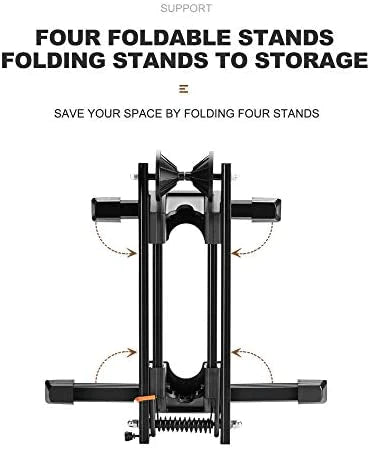 Bike Stand Foldable Portable- Rockbros Aluminum Alloy Light Weight 1.6gk Garage House Shed Bike Wheel Holder Portable