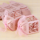 100 Piece Pack - Pink Dove Bird Heart Baby Birth naming Ceremony Bomboniere Favor Lolly Gift Card Box