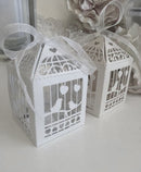 50 Piece Pack - White Dove Bird Heart Wedding Bomboniere Favor Lolly Gift Card Box