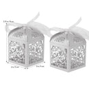 White Dove Bird Heart Wedding Bomboniere Favor Lolly Gift Card Box - 10 Pack
