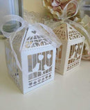 100 Piece Pack - White Dove Bird Heart Wedding Bomboniere Favor Lolly Gift Card Box