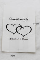 150 Pack Wedding Cake Bags Greaseproof Wax Paper Slice Take Home Favour Heart n Message