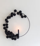 1 Set of 20 LED Black 5cm Cotton Ball Battery Powered String Lights Christmas Gift Home Wedding Party Bedroom Decoration Outdoor Indoor Tablle