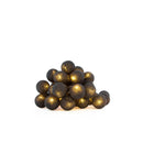 1 Set of 20 LED Black 5cm Cotton Ball Battery Powered String Lights Christmas Gift Home Wedding Party Bedroom Decoration Outdoor Indoor Tablle