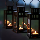 10 Pack of Black Metal Miners Lantern Summer Wedding Home Party Room Balconey Deck Decoration 21cm Tealight Candle