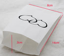 100 Pack Wedding Cake Bags Greaseproof Wax Paper Slice Take Home Favour Large Heart