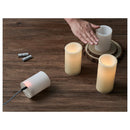2 Pcs LED Block Pillar Candle White Flameless Safe Indoor Battery Power Party Home Decor Wedding Xmas Table Centrepiece