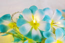 1 Set of 50 LED Tropical Blue Frangipani Flower Battery 5m LONG String Lights Christmas Gift Home Wedding Beach Party Decoration Outdoor