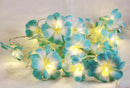 1 Set of 50 LED Tropical Blue Frangipani Flower Battery 5m LONG String Lights Christmas Gift Home Wedding Beach Party Decoration Outdoor