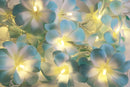 1 Set of 20 LED Tropical Blue Frangipani Flower Battery 3m String Lights Christmas Gift Home Wedding Beach Party Decoration