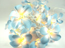 1 Set of 50 LED Tropical Blue Frangipani Flower Battery 5m LONG String Lights Christmas Gift Home Wedding Beach Party Decoration Outdoor