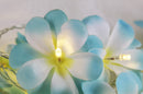1 Set of 50 LED Tropical Blue Frangipani Flower Battery 5m LONG String Lights Christmas Gift Home Wedding Beach Party Decoration Outdoor