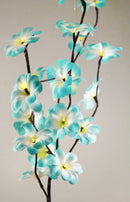 1 Set of 50cm H 20 LED Blue Frangipani Tree Branch Stem Fairy Light Wedding Event Party Function Table Vase Tropical Decoration