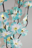 1 Set of 50cm H 20 LED Blue Frangipani Tree Branch Stem Fairy Light Wedding Event Party Function Table Vase Tropical Decoration