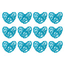 20 Turquoise Blue 3D Hollowed Rattan Heart-Shaped 3M String Fairy Lights, Battery (AA) Indoor & Outdoor Decorations Birthday Celebration Party Room