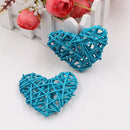 20 Turquoise Blue 3D Hollowed Rattan Heart-Shaped 3M String Fairy Lights, Battery (AA) Indoor & Outdoor Decorations Birthday Celebration Party Room