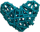 20 Turquoise Blue 3D Hollowed Rattan Heart-Shaped 3M String Fairy Lights, Battery (AA) Indoor & Outdoor Decorations Birthday Celebration Party Room