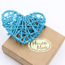 20 Turquoise Blue 3D Hollowed Rattan Heart-Shaped 3M String Fairy Lights, Battery (AA) Indoor & Outdoor Decorations Birthday Celebration Party Room