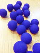 1 Set of 20 LED Blue 5cm Cotton Ball Battery Powered String Lights Christmas Gift Home Wedding Party Boys Bedroom Decoration Indoor Table Centrepiece
