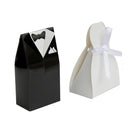 10 Pack of 5 Bride Gown and 5 Groom Tux Wedding Bridal Bomboniere Favor Candy Choc Almond Box - NW