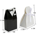 100 Pack of 50 Bride Gown and 50 Groom Tux Wedding Bridal Bomboniere Favor Candy Choc Almond Box - NW