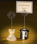 50 Piece Pack of 25 Bride 25 Groom Wedding Name Card Place Stand - Wedding Table Decoration Bomboniere Favour Gift