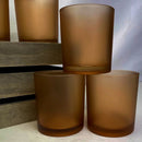 20 Pack Brown Frosted Glass Votive Tealight Candle Holders House Party Centerpiece Xmas Wedding Decor Glass Candlestick Party Decorations Event
