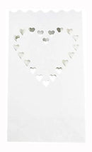 20 Pack White Heart Luminary Paper Candle Tea Light Lantern Bags Garden Wedding Anniversary Birthday Night Decorations Evening Party