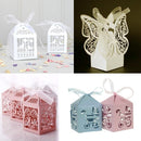 100 Piece Pack - Pink Dove Bird Heart Baby Birth naming Ceremony Bomboniere Favor Lolly Gift Card Box