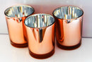 20 Pack Copper Votive Tealight Candle Holders Valentines Day Mercury  Wedding Decor Glass Candlestick Party Decorations Bridal Baby Shower Event