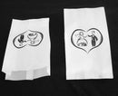 100 Pack Wedding Cake Bags Greaseproof Wax Paper Slice Take Home Favour Bride Groom in Heart