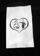 100 Pack Wedding Cake Bags Greaseproof Wax Paper Slice Take Home Favour Bride Groom in Heart